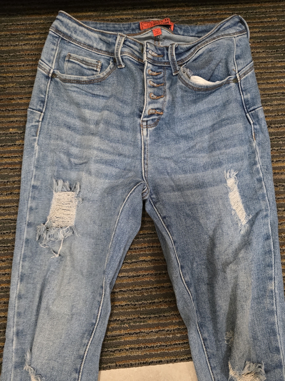 Wax Jean High-Rise Distressed Jeans - Light Blue